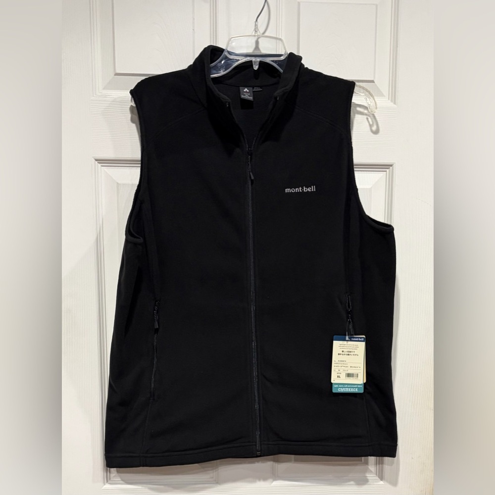 Montbell Women's XL CHAMEECE Vest Fleece Black NWT Microfleece Warm Cozy